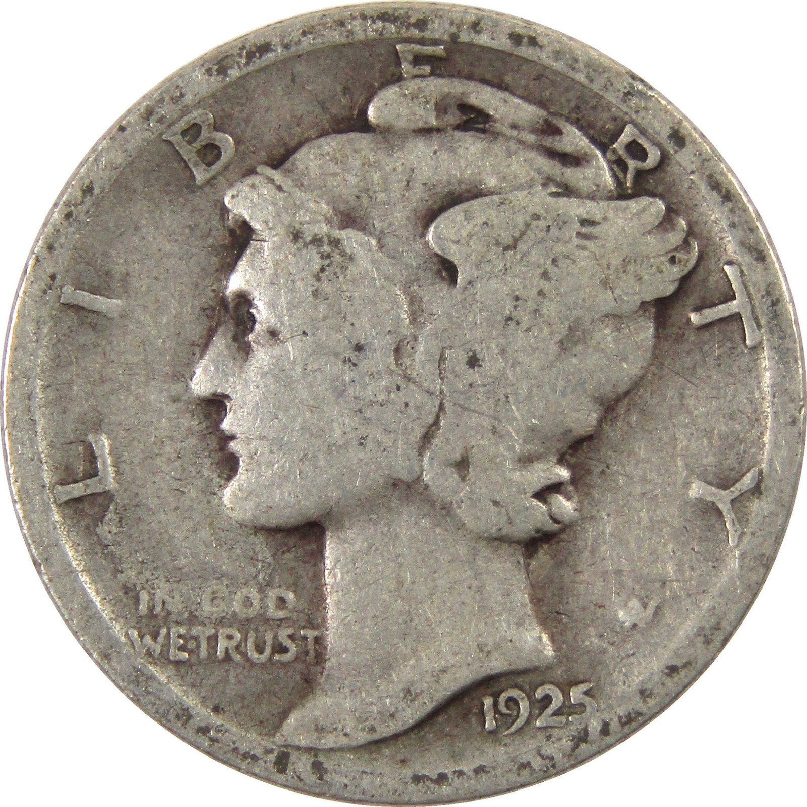 1925 Mercury Silver Dime G Good 10c Coin Collectible