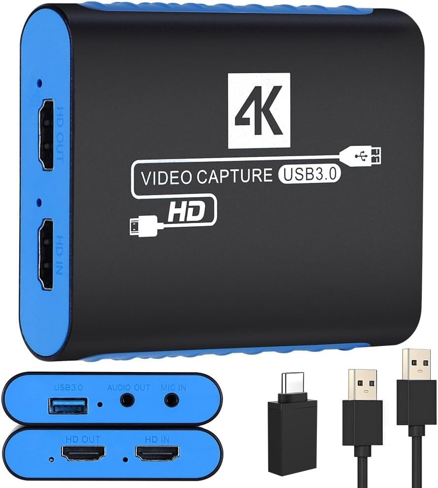Capture Card for OBS Twitch Game Live Streaming and Recording with 4K Pass-Th...