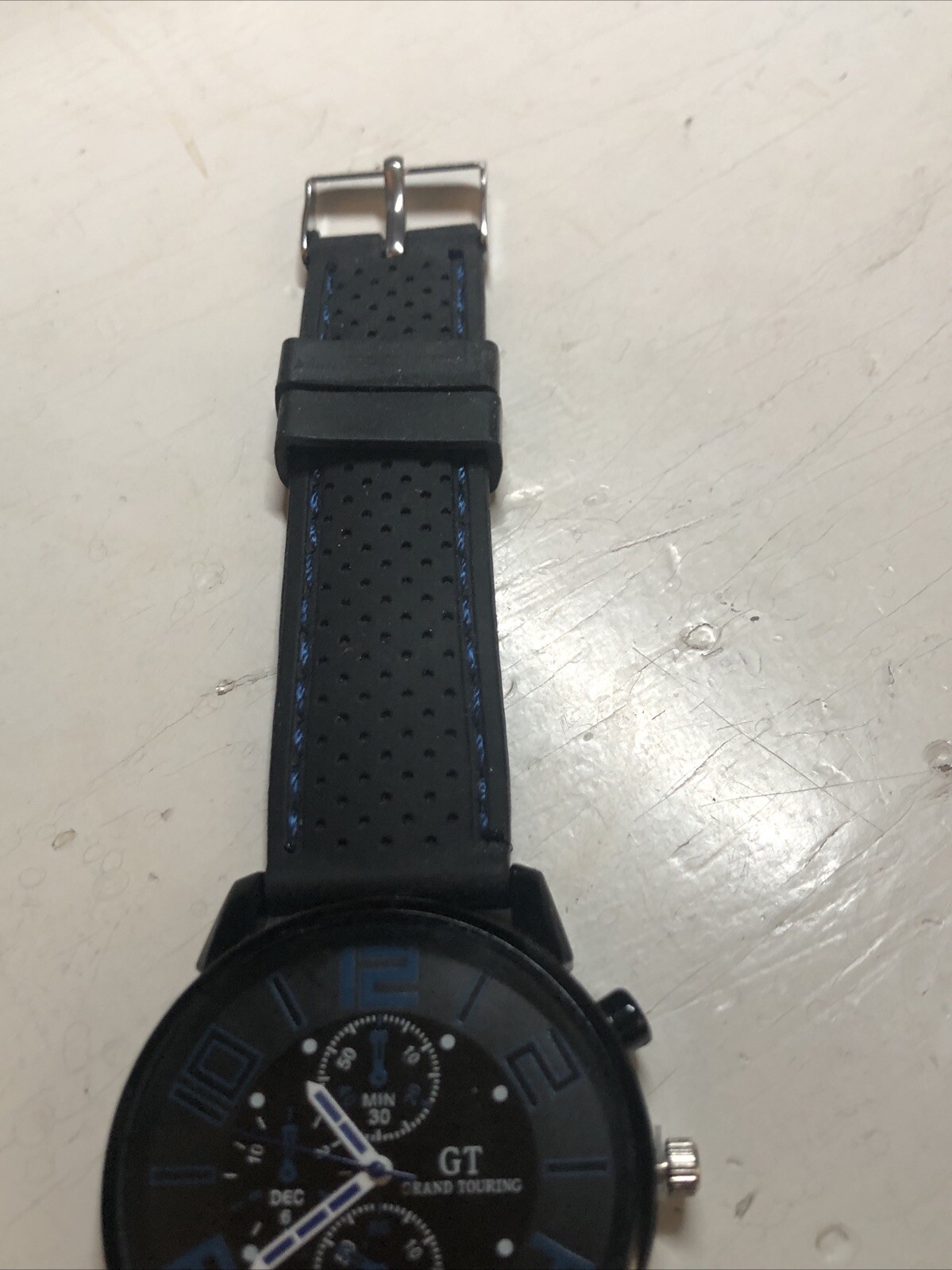 GT Men Watch Black and Blue Rubber