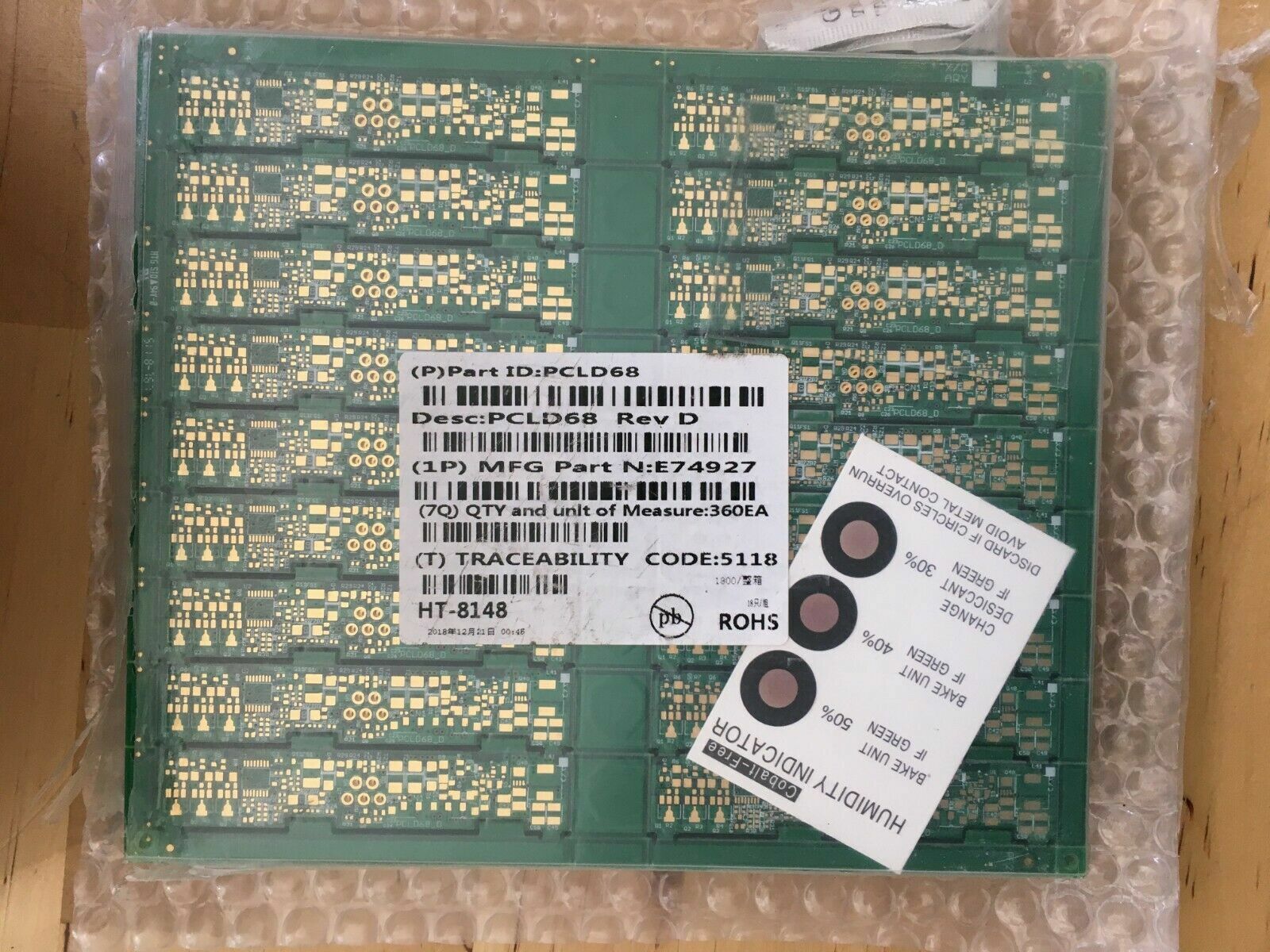 Lot of 360 PCLD68_D Circuit Board E74927 HT-81148