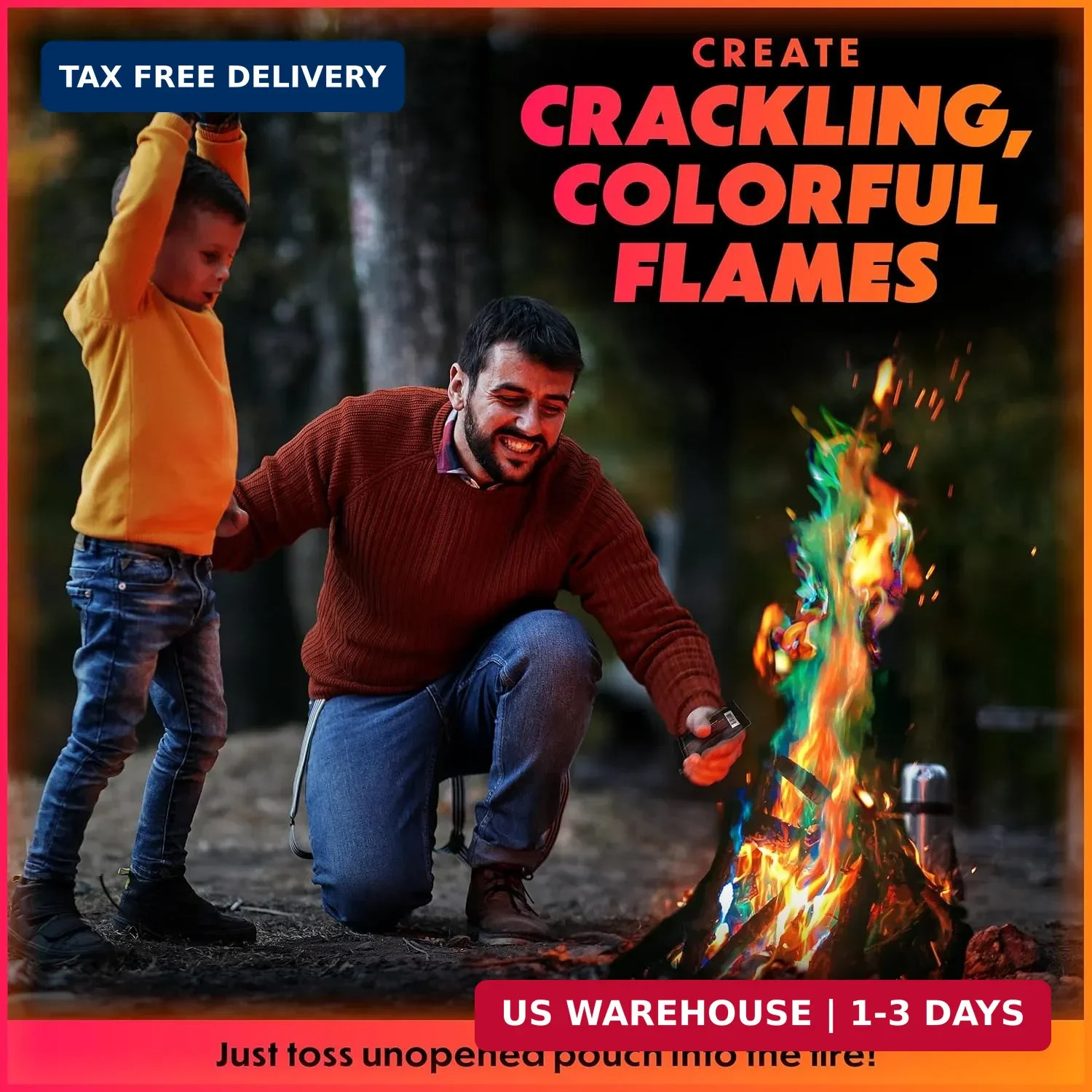 Magical Flames Fire Color Packets (12 Pack), Vibrant Multi-Color Fire for Fire P