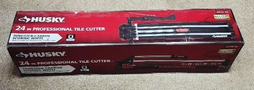 Husky 24 in. Tile Cutter with Tungsten Carbide Blade and Adjustable Gauge