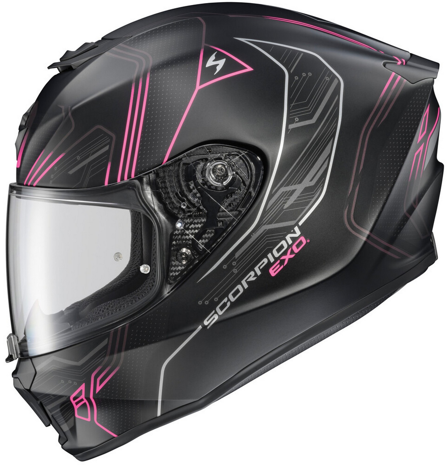 Scorpion EXO-R330 Bendr Motorcycle Helmet Black/Pink