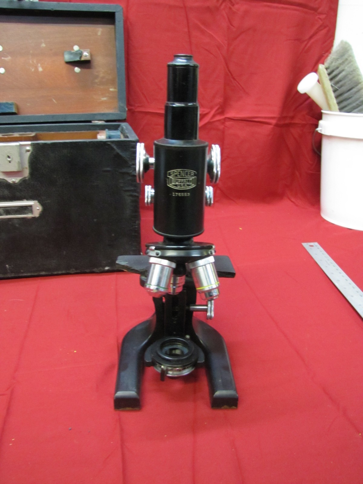 Antique 1940s Spencer Buffalo Microscope & Case