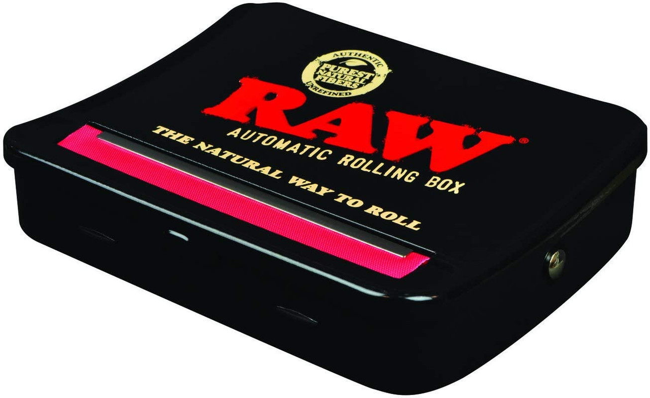 RAW 79Mm Adjustable Automatic Cigarette Rolling Box (RED)