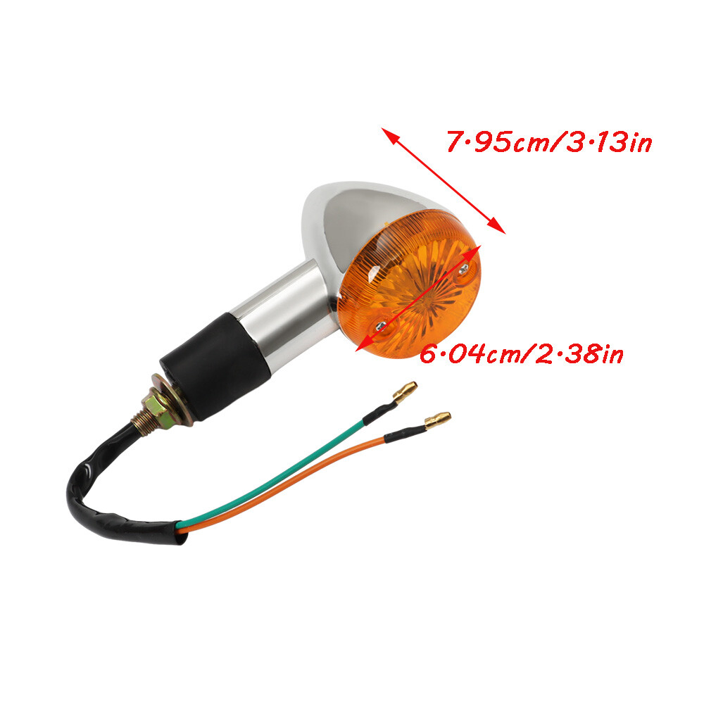 For Honda Suzuki Yamaha 2x Chrome Motorcycle Turn Signal Blinker Indicator Light