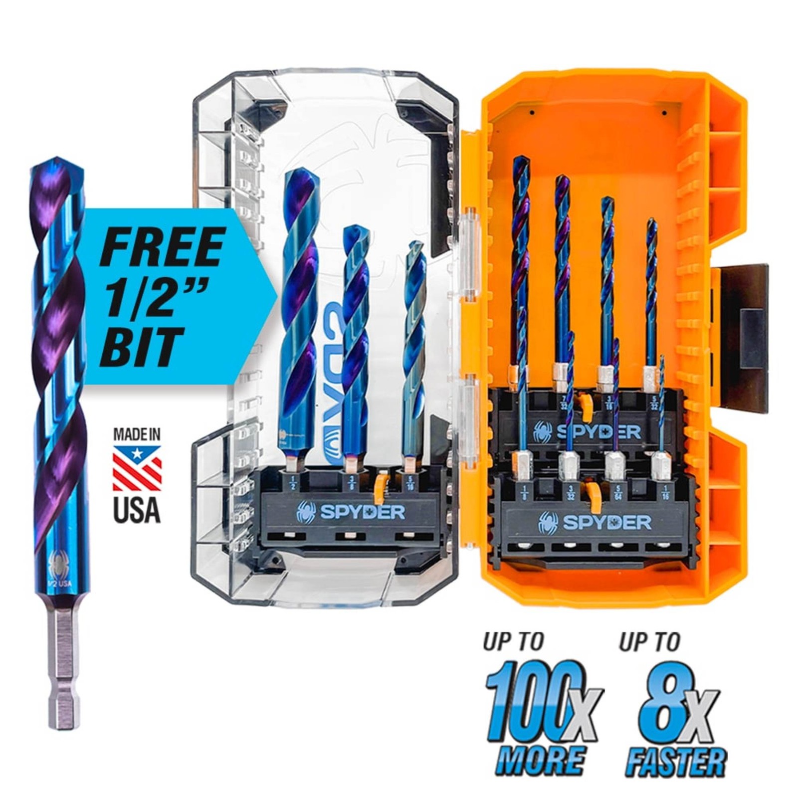Spyder 11-Piece Assorted HSS Twist Drill Bit Set, 19018CA