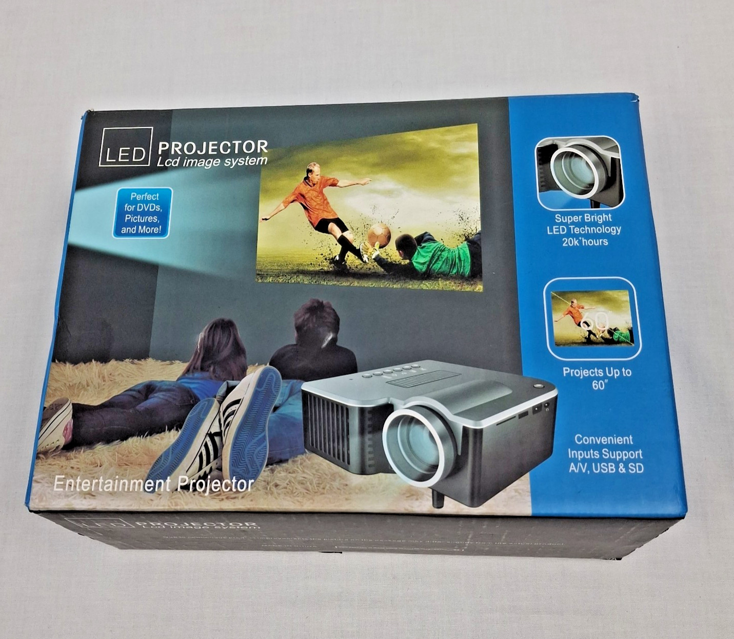 LED Entertainment Projector LCD Image System Projects Up To 60" (Portable Mini)