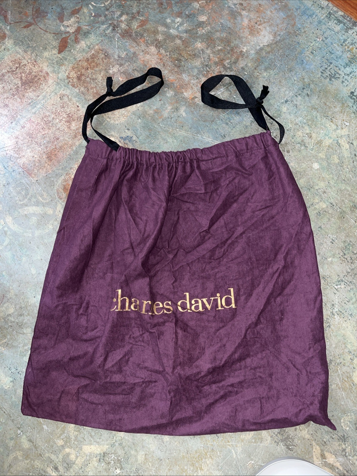 Charles David Purple Flannel Dustbag Travel Pouch Storage Cover