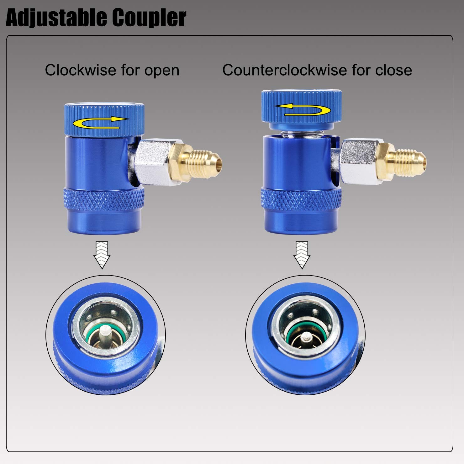 YSTOOL Automotive AC R1234yf Adjustable Quick Coupler Adapter Kit HVAC red