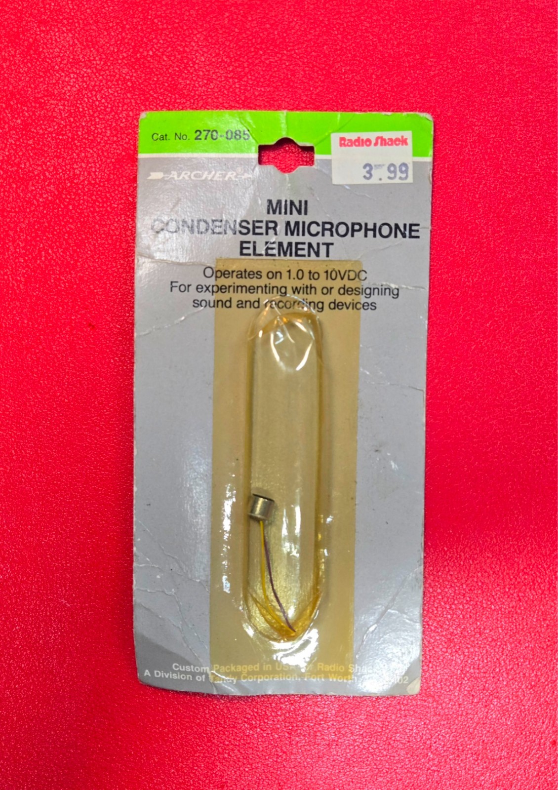 Vintage Archer Radio Shack 270-085 Mini Electret Condenser Microphone NOS