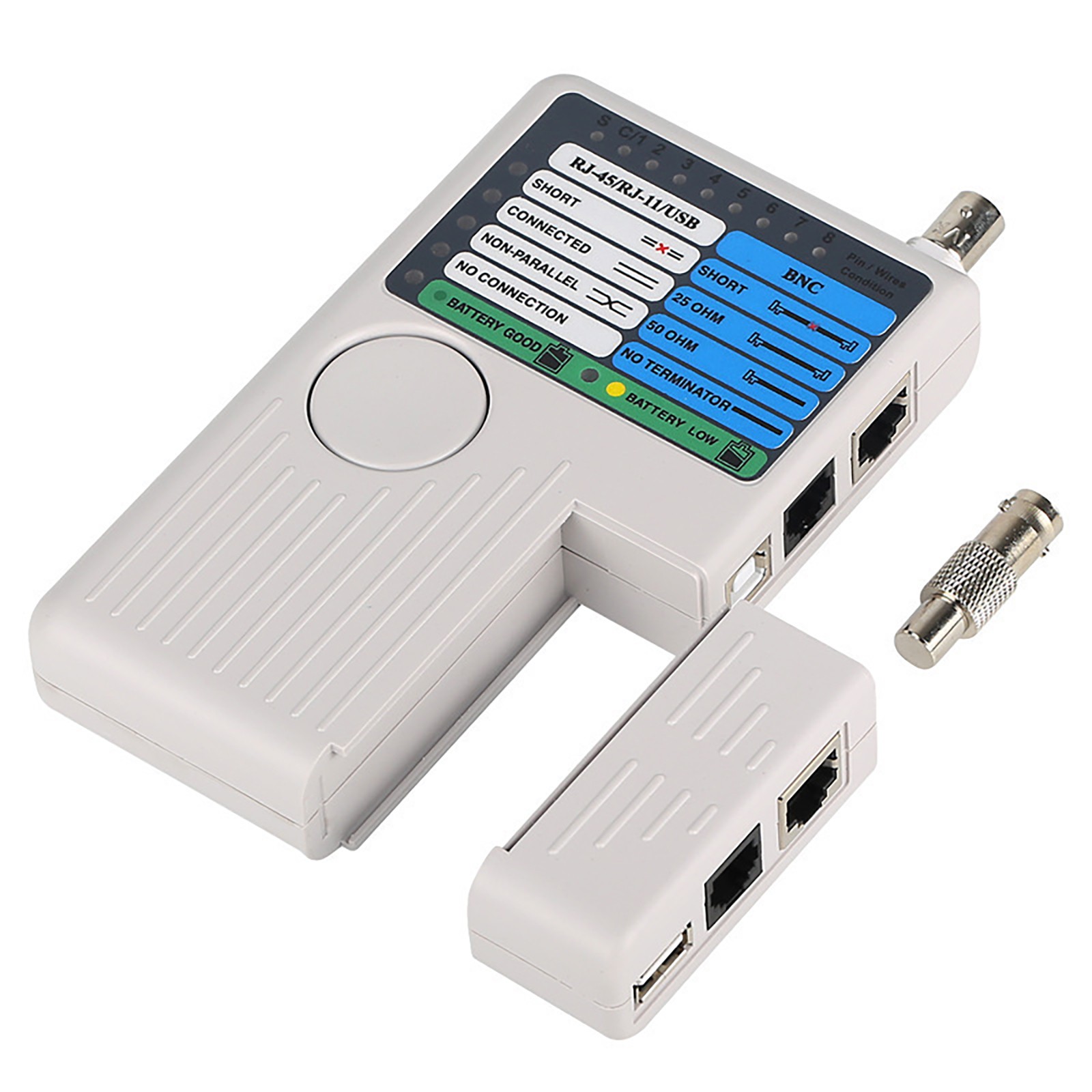 Multifunction Network Cable Tester for Cat5/Cat6 RJ45/RJ11/USB/BNC LAN Cable