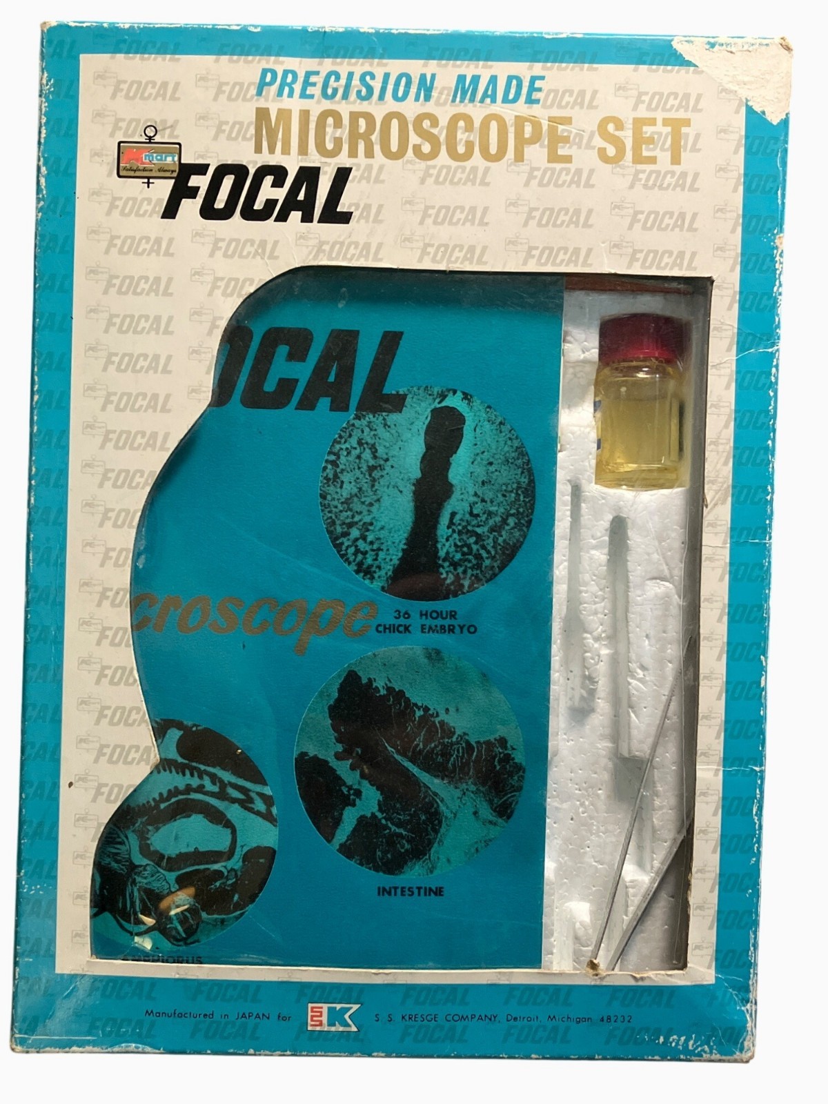 Focal Precision Made Microscope Set With Slides & Accessories Vintage
