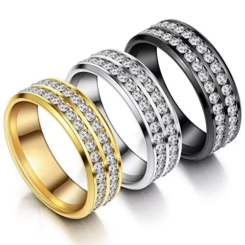 3 Pcs Men's Tie Ring Tie Clasp Necktie Ring for Neck Delicate Diamond Style