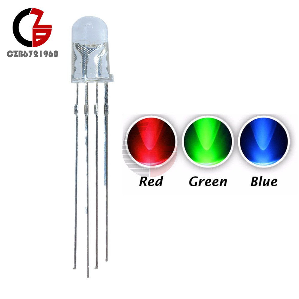 20PCS 4pin RGB Tri-Color Common Anode 5mm LED light Red Green Blue