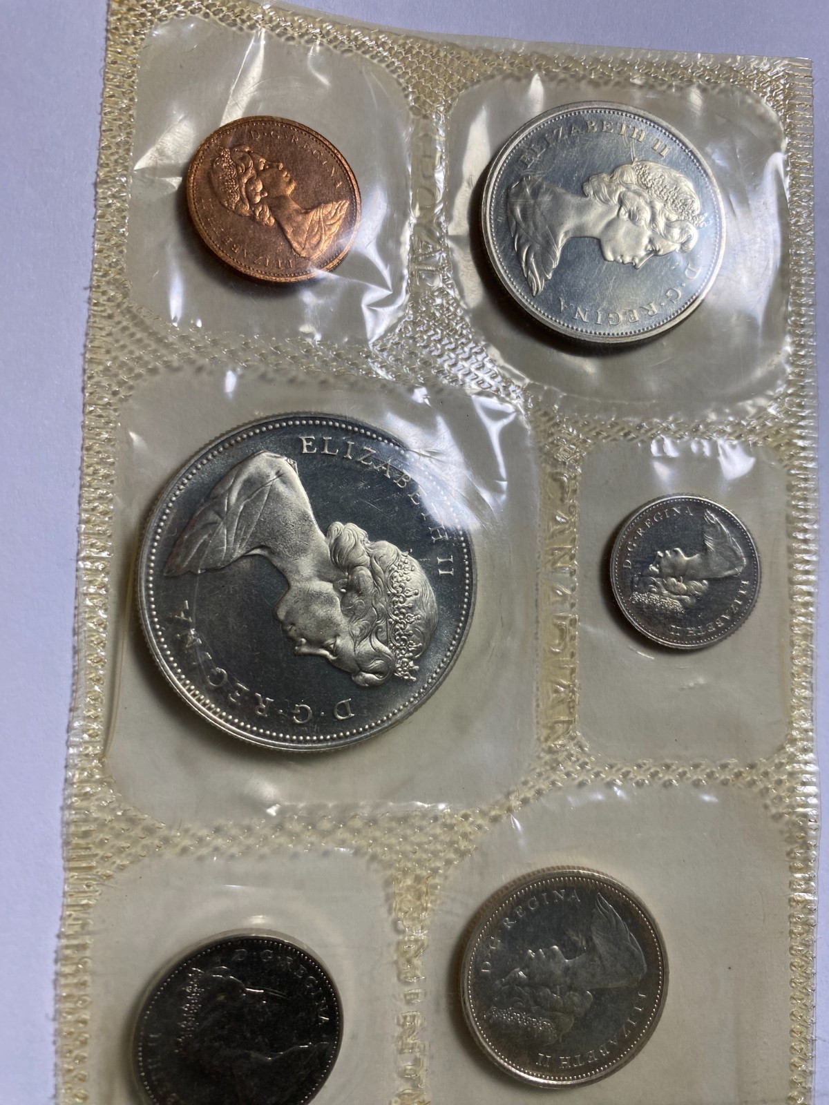 CANADA 6 coin set 1966 SILVER dollar in CELLO