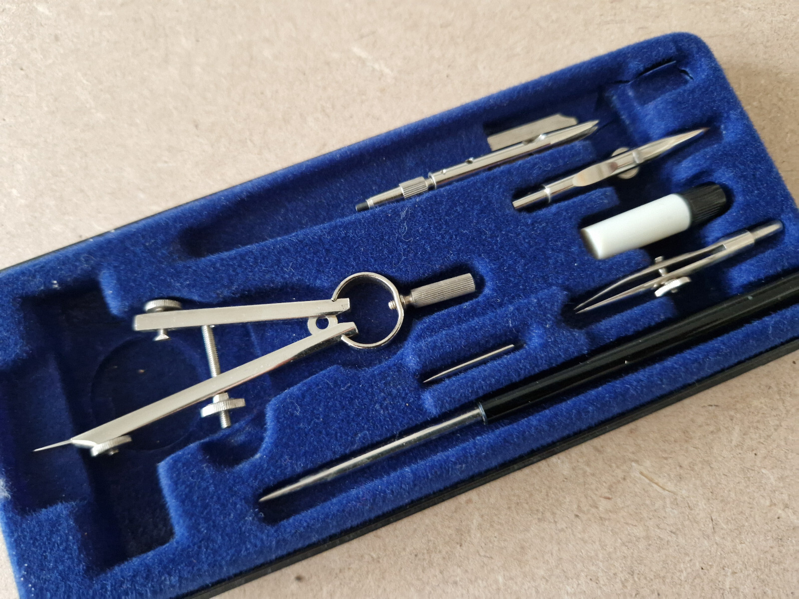 Vintage Pythag drafting compass drawing set In Case