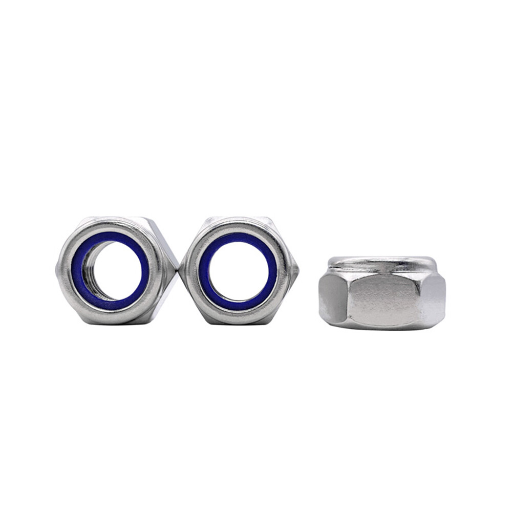 Fine Thread 304 Stainless Steel DIN985 Nylon Insert Lock Nut Hex Nylock Nut