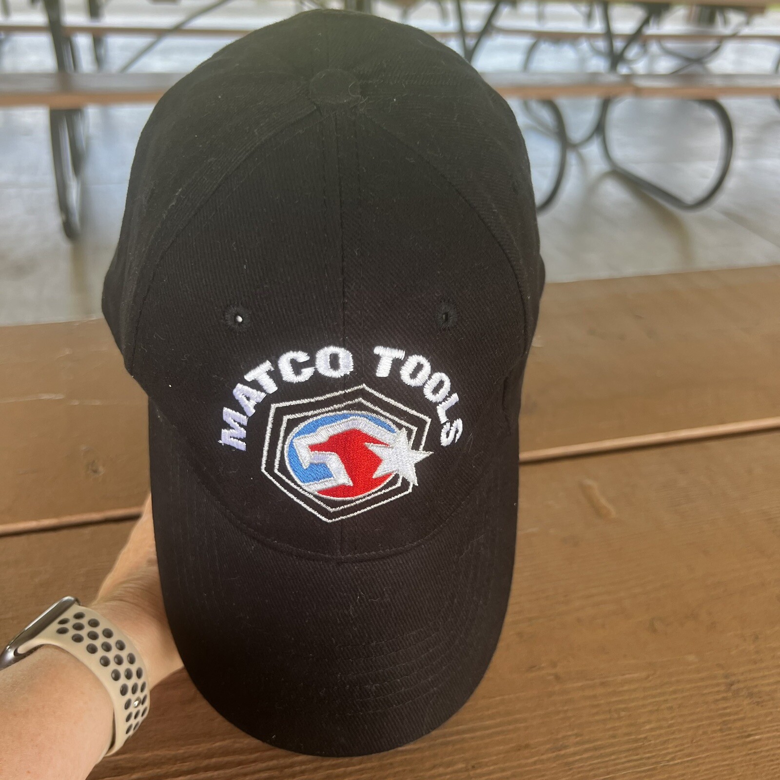 MATCO TOOLS Black Hat Cap w RWB Eagle Hook Loop We’re The Source on Back