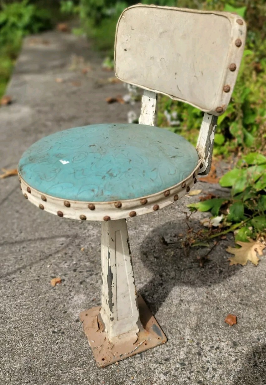Antique Chicago Foundry Ice Cream bar soda fountain stool Child Sized 1900's