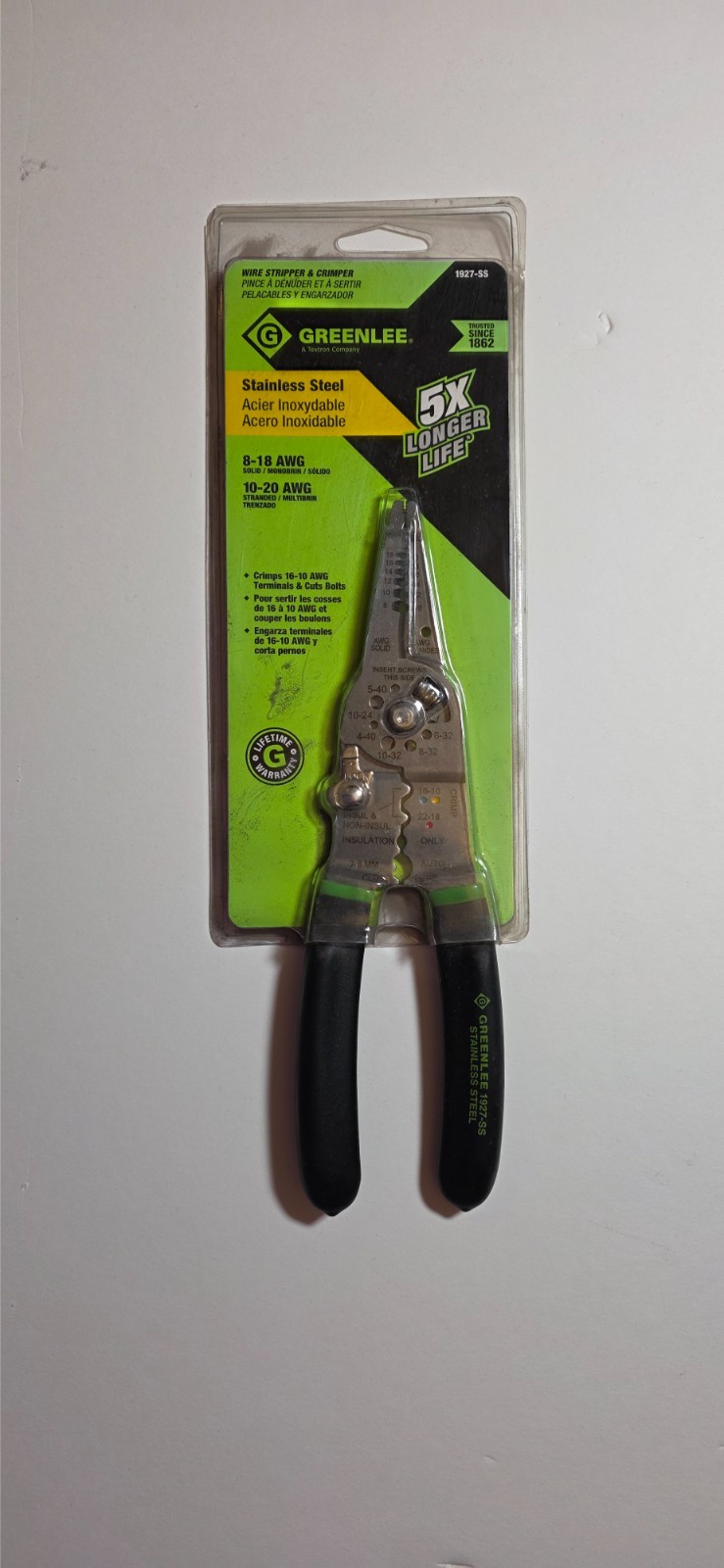 Greenlee 1927-SS Stainless Steel 7.5" Wire Stripper/Cutter/Crimper