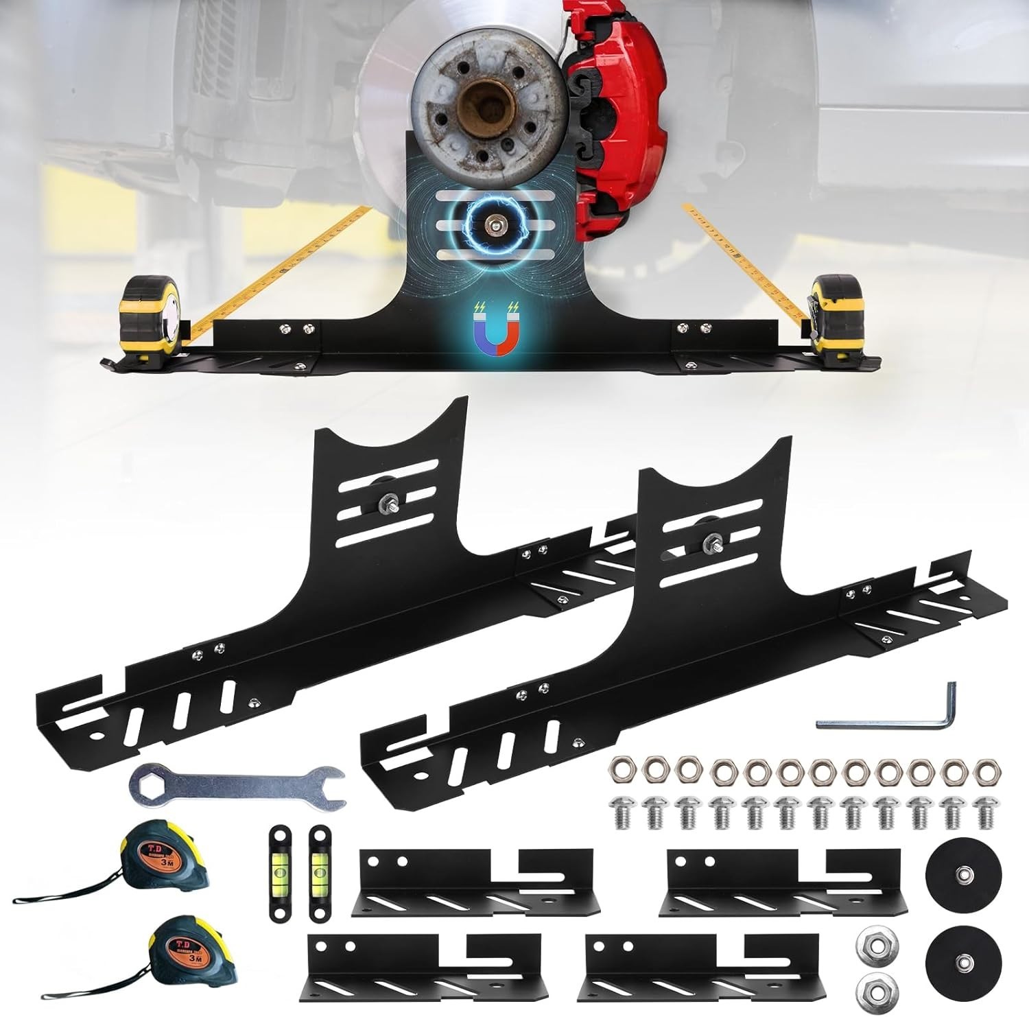 Wheel Alignment Tool Kit, 2 PCS Magnetic Measuring Tapes, Heavy Duty