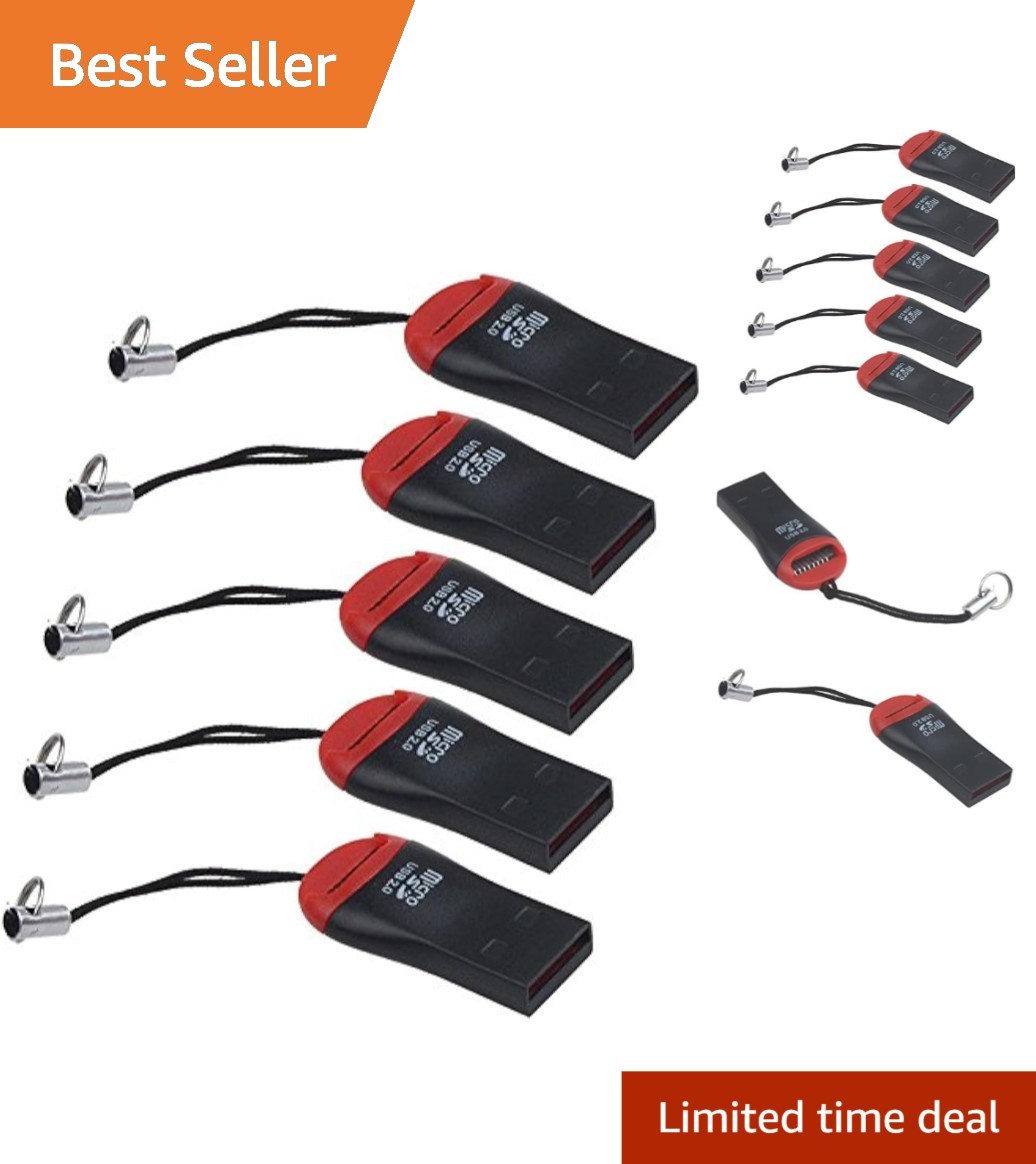 Universal Micro SD/SDHC Card Reader – 5 Pack USB Adapter for Quick Transfers