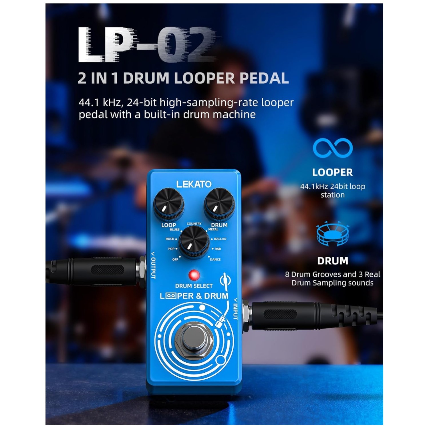 2-in-1 Looper & Drum Machine Pedal