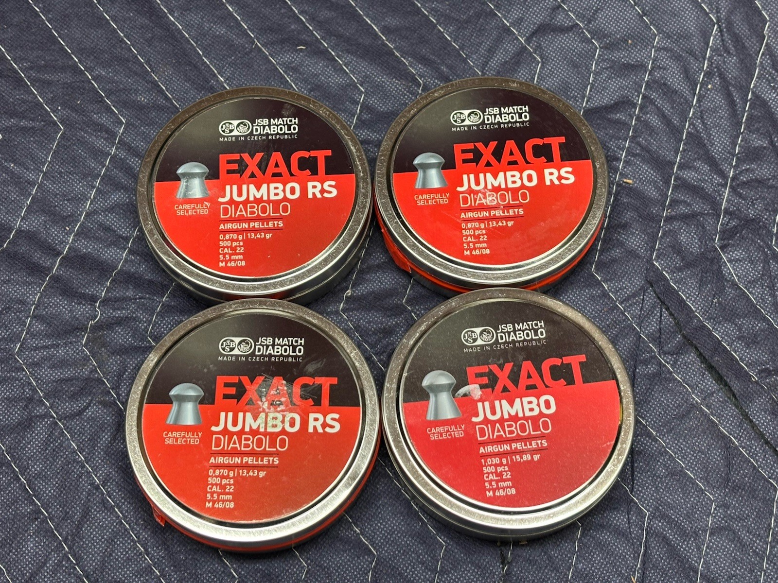 JSB Match Exact Jumbo RS Diablo 22 Cal 13.43 Gr &J umbo Diablo  15.89 gr  500ct