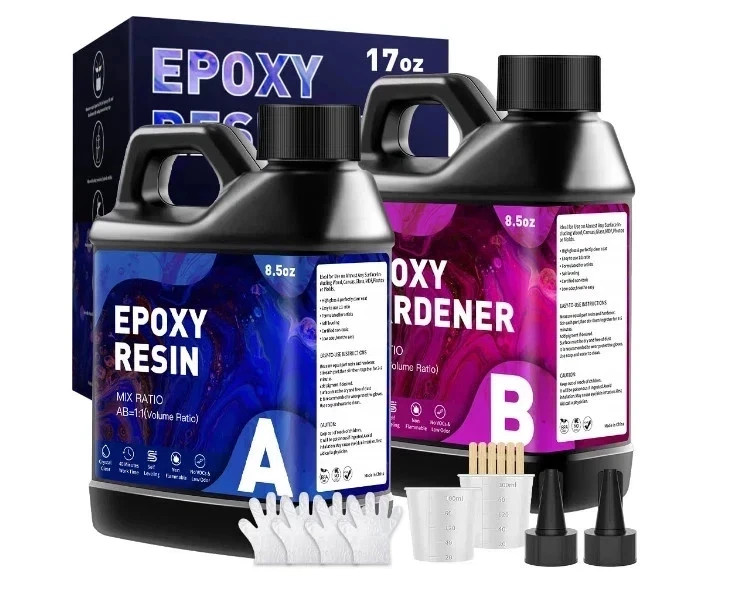 Epoxy Resin Crystal Clear Epoxy Resin Kit No Yellowing No Bubble 17 OZ
