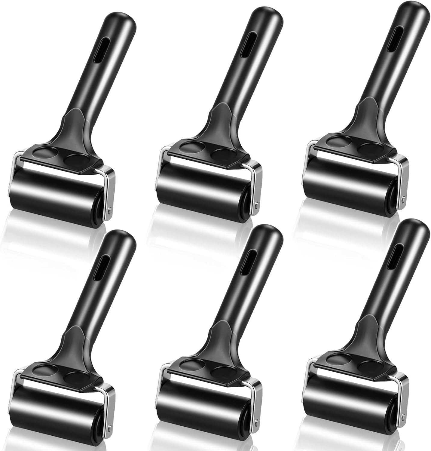 6 Pack 2.2 Inch Rubber Brayer Roller Hard Rubber Rollers | for Crafting Printing