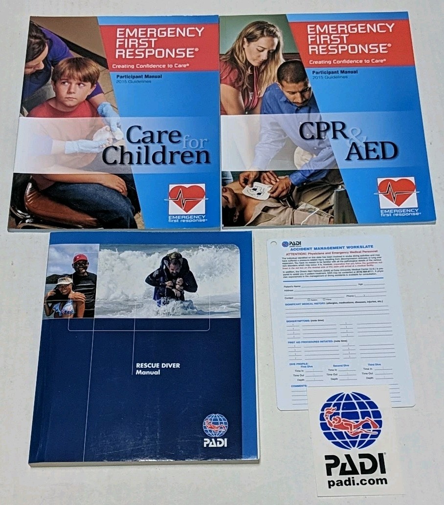 PADI SCUBA Rescue Diver Manual and Emergency Response Manuals