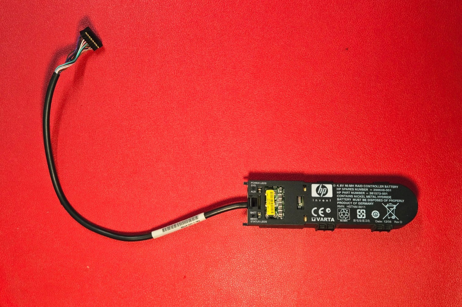 HP 381573-001 398648-001 4.8V Ni-MH RAID Controller Battery BBWC w/ Cable