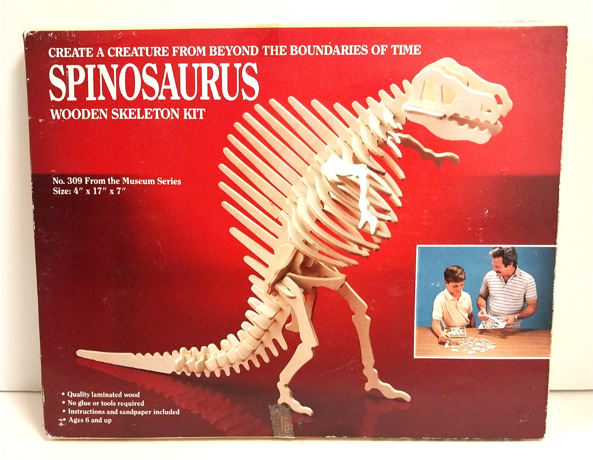 SPINOSAURUS Wooden Skeleton Kit No. 309 by SAFARI Size 4" x 17" x 7" NEW!