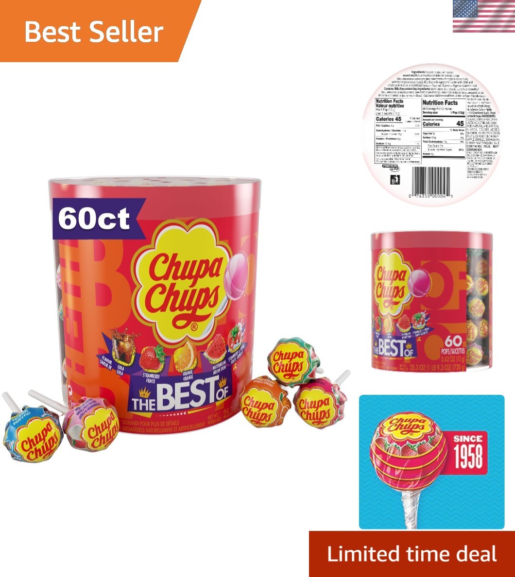 Individually Wrapped Best Of Lollipops 60 Count - Perfect Candy for Celebrations