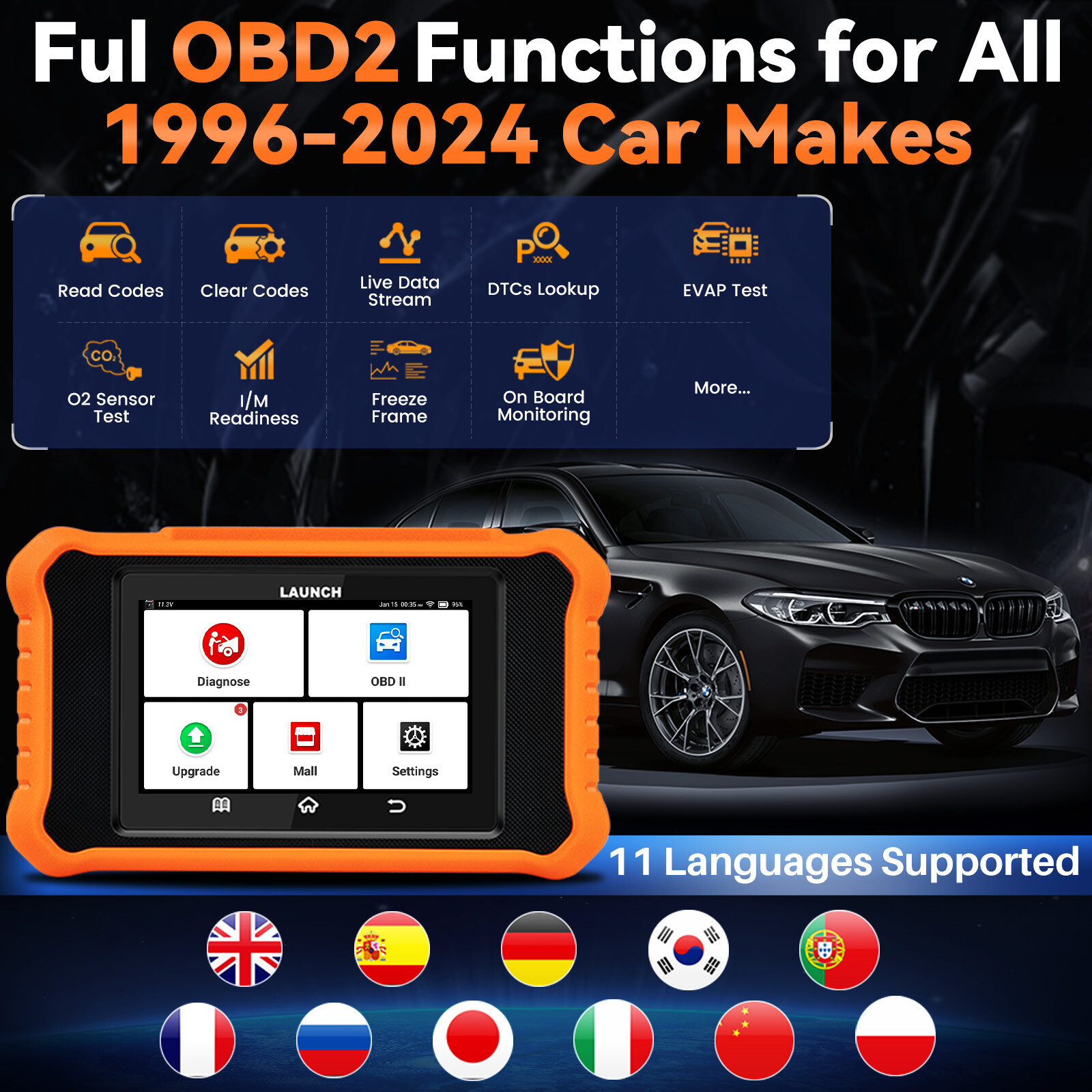 LAUNCH Creader Elite 2.0 for Nissan OBD2 Car Diagnostic Tool Scanner Key Coding