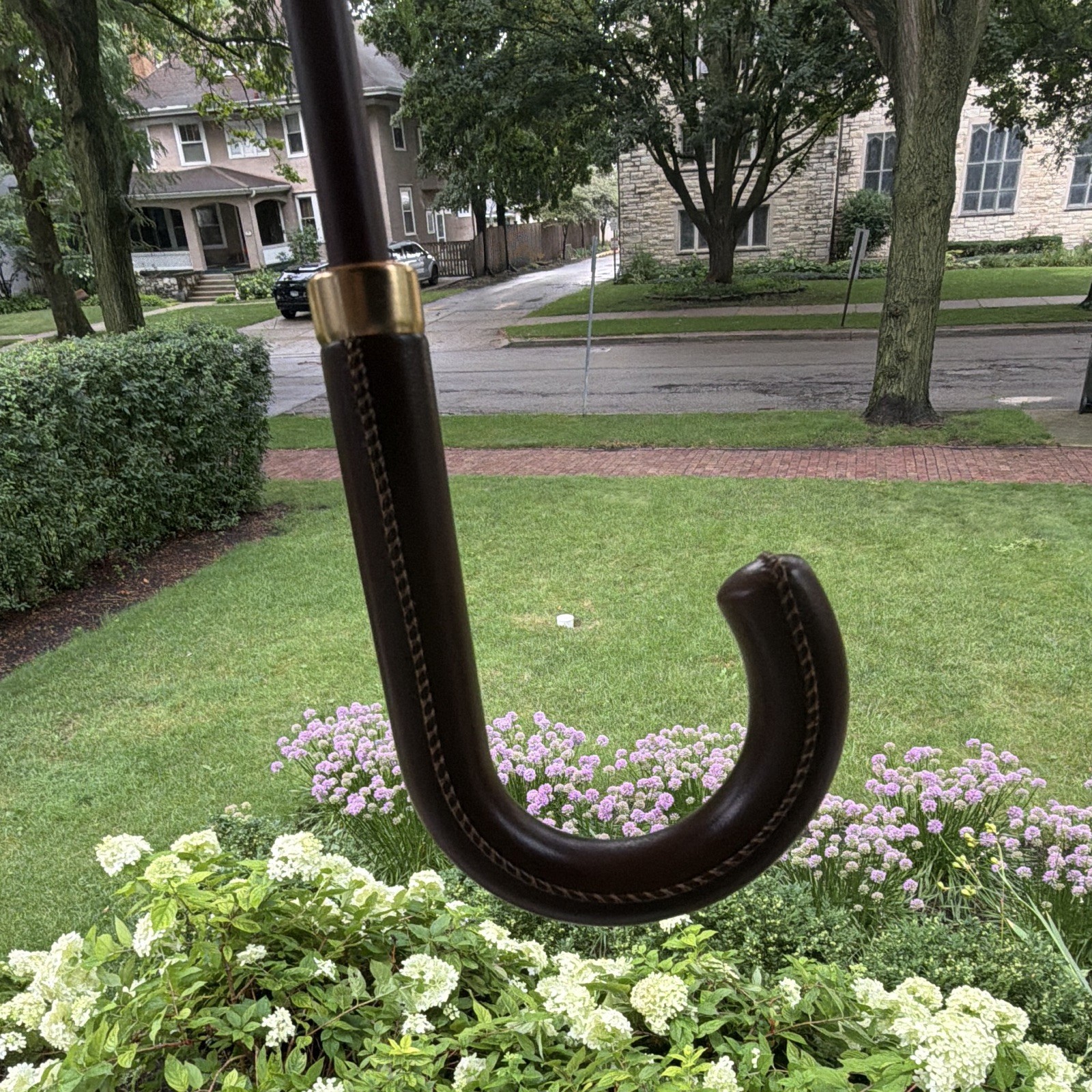 Ralph Lauren Safari Tan Solid Classic Men’s Umbrella Hook Handle Logo