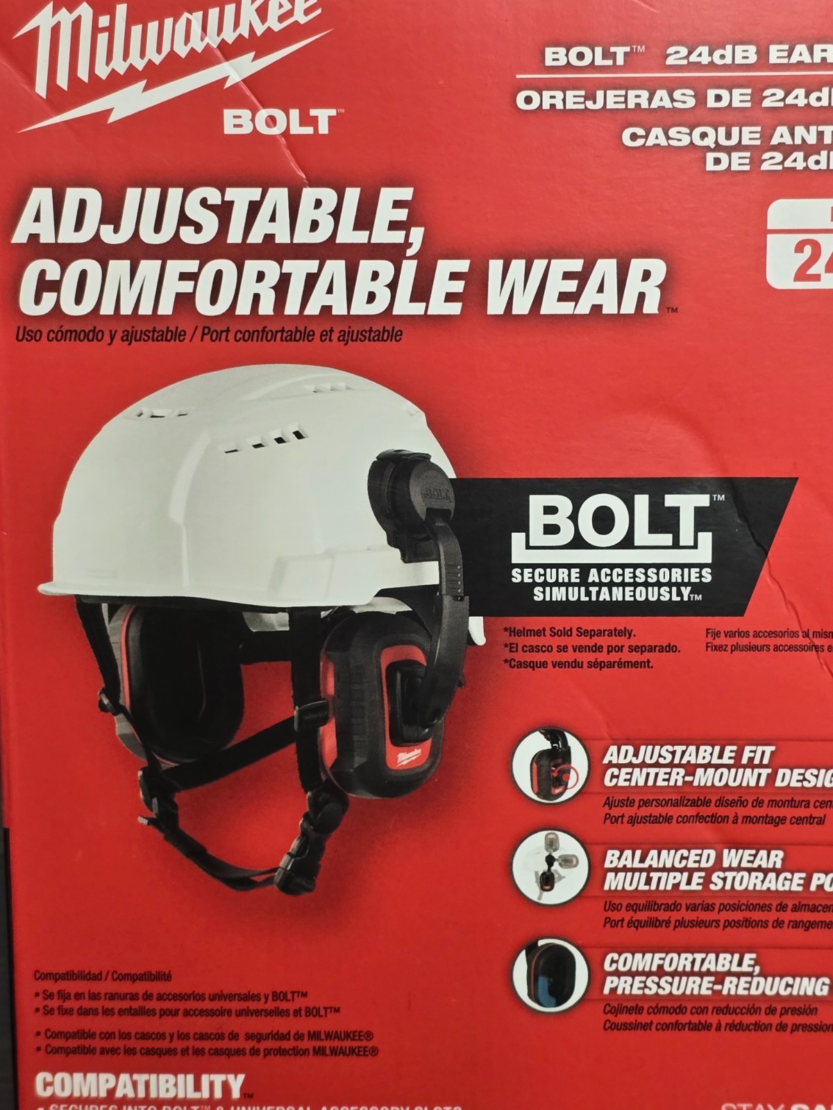 Milwaukee Tool 48-73-3250 Bolt 24Db Earmuffs. NEW in Mfg. Box