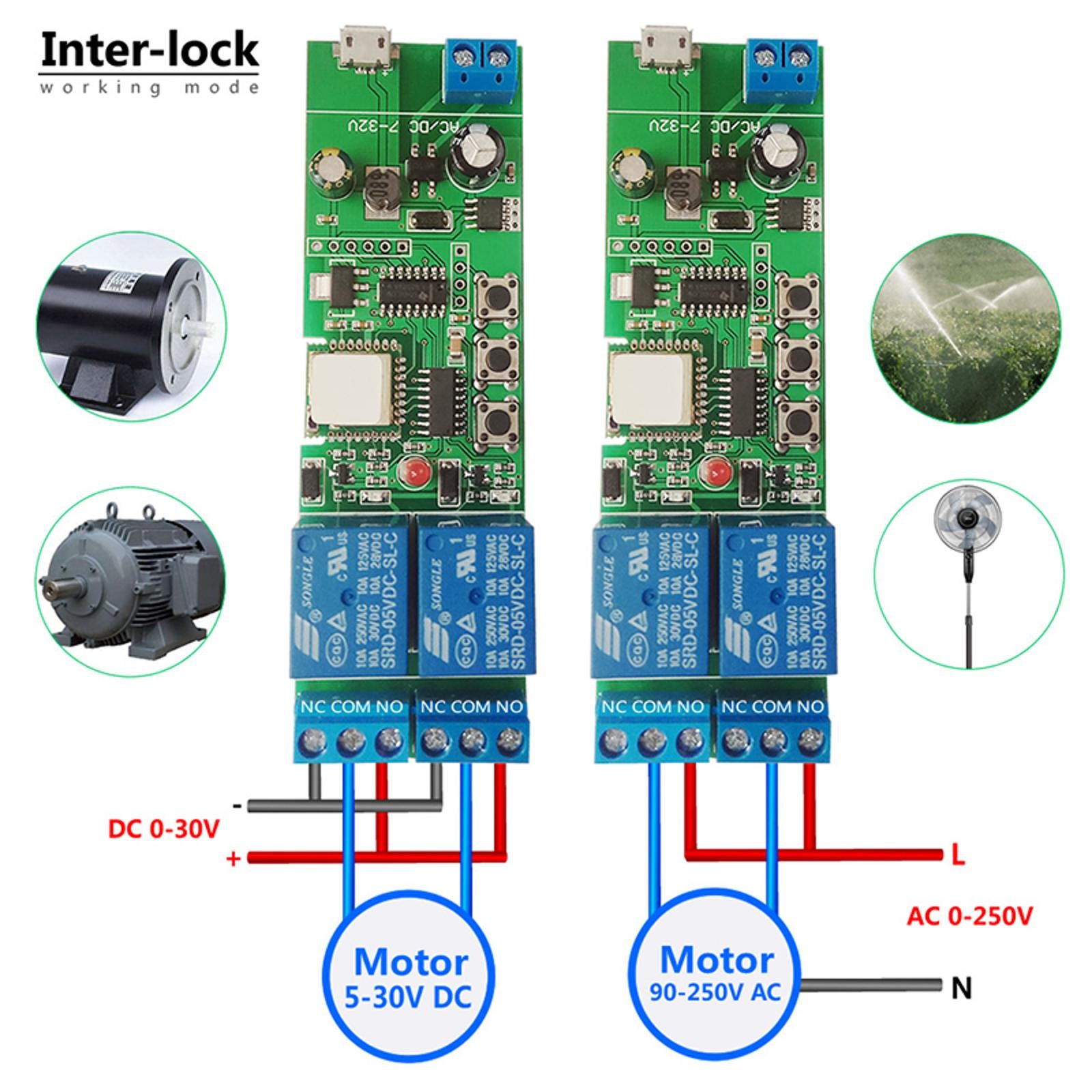 EWelink WiFi Relay Inching Self-Locking Interlock Switch Module For Alexa Google