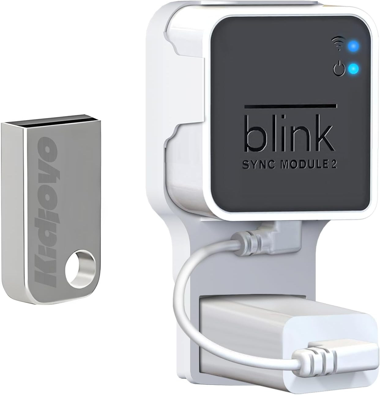 256GB Blink USB Flash Drive & Wall Mount for Blink Sync Module 2 with Short Cabl