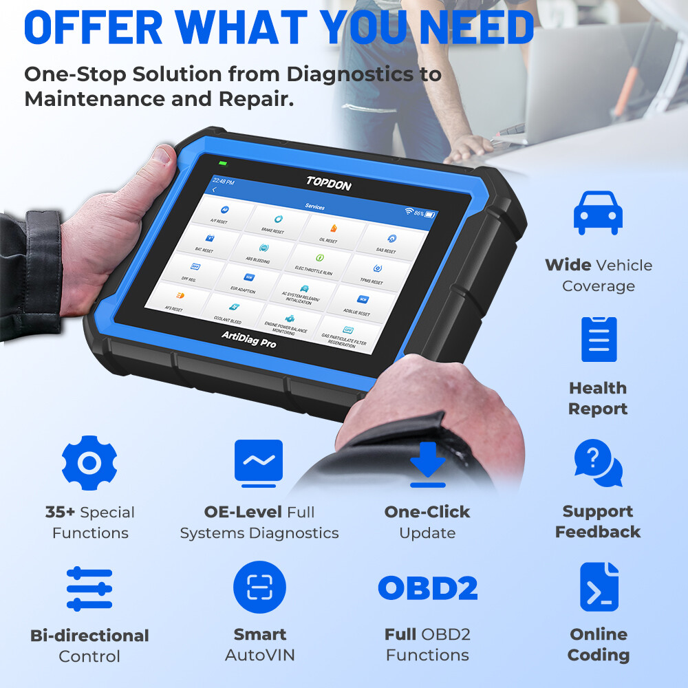 🔥TOPDON ArtiDiag PRO V2.0 All Systems Diagnosis Bidirectional OBD2 Scanner