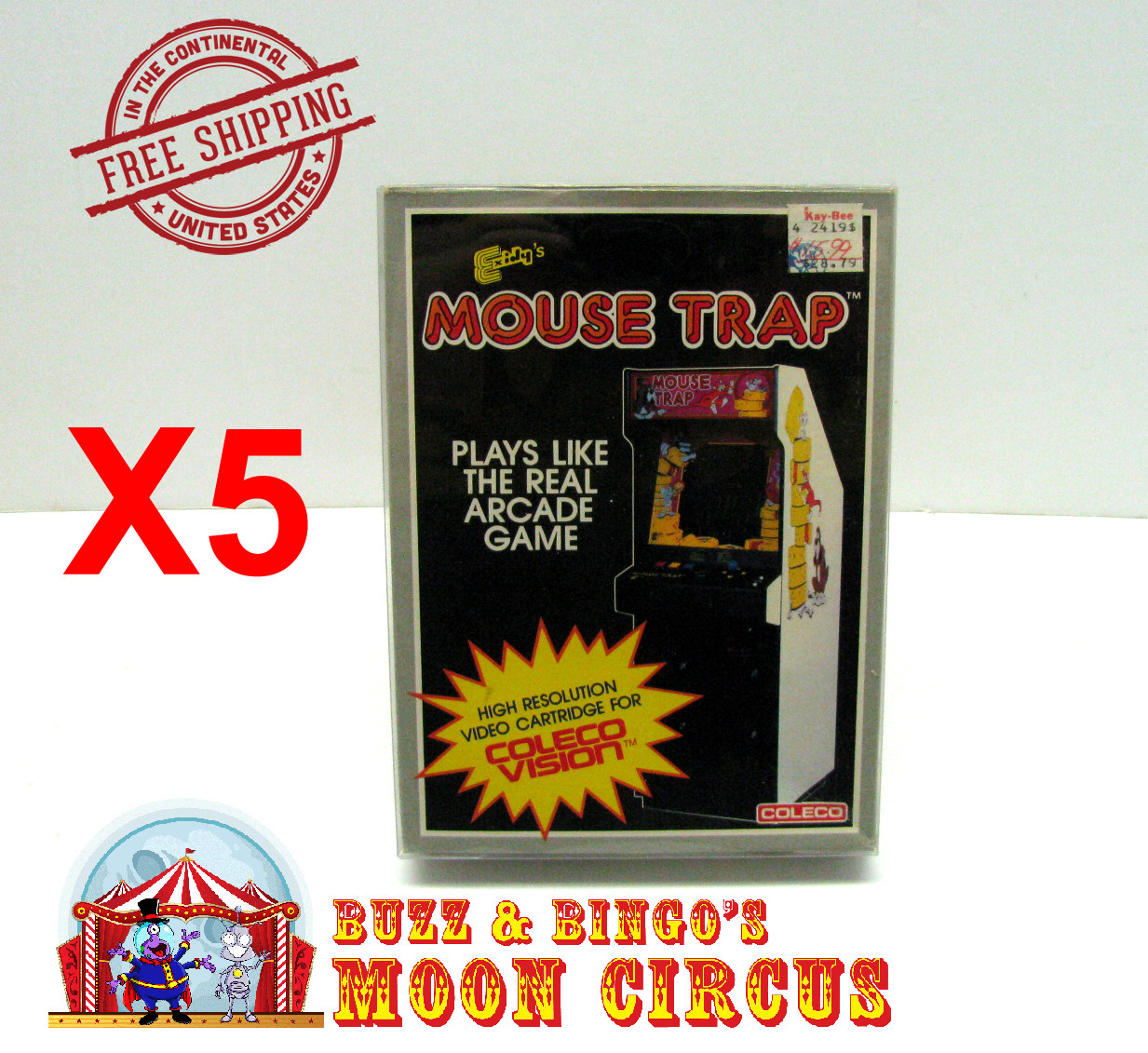 5X COLECOVISION CIB GAME BOX - CLEAR PROTECTIVE BOX PROTECTORS SLEEVE CASE