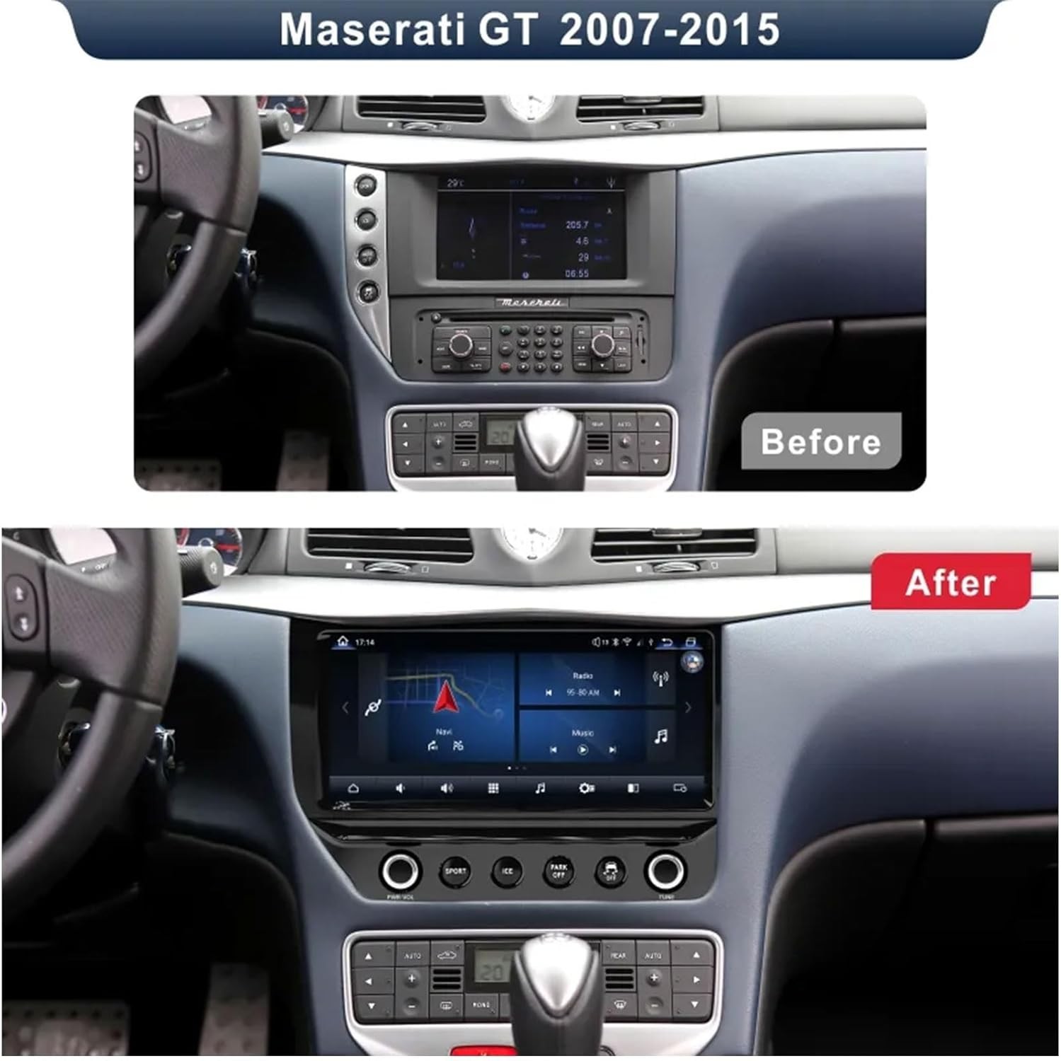 Car Screen 10.33'' GPS Navi Radio 6+128GB For Maserati GT GranTurismo 2007-2015