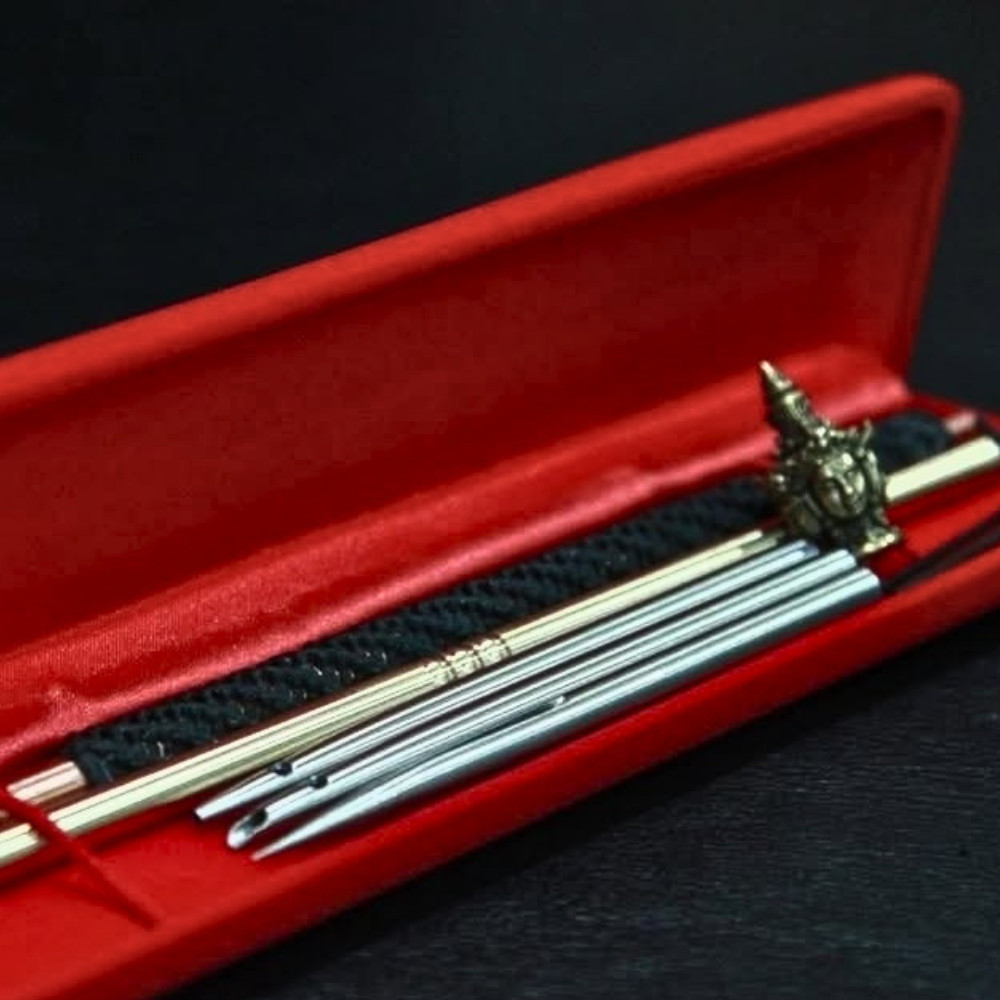 Tri-Metal Thai Tattoo Needle 1/4" Brahma Head Stainless Brass Hand-Poke 53cm