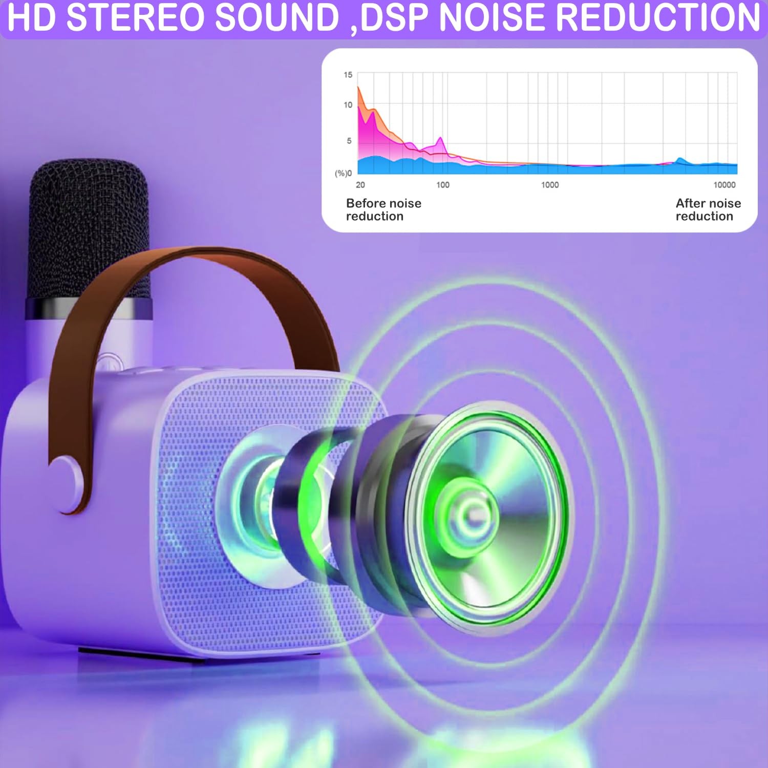 Darkant Purple Karaoke Machine 1 MIC