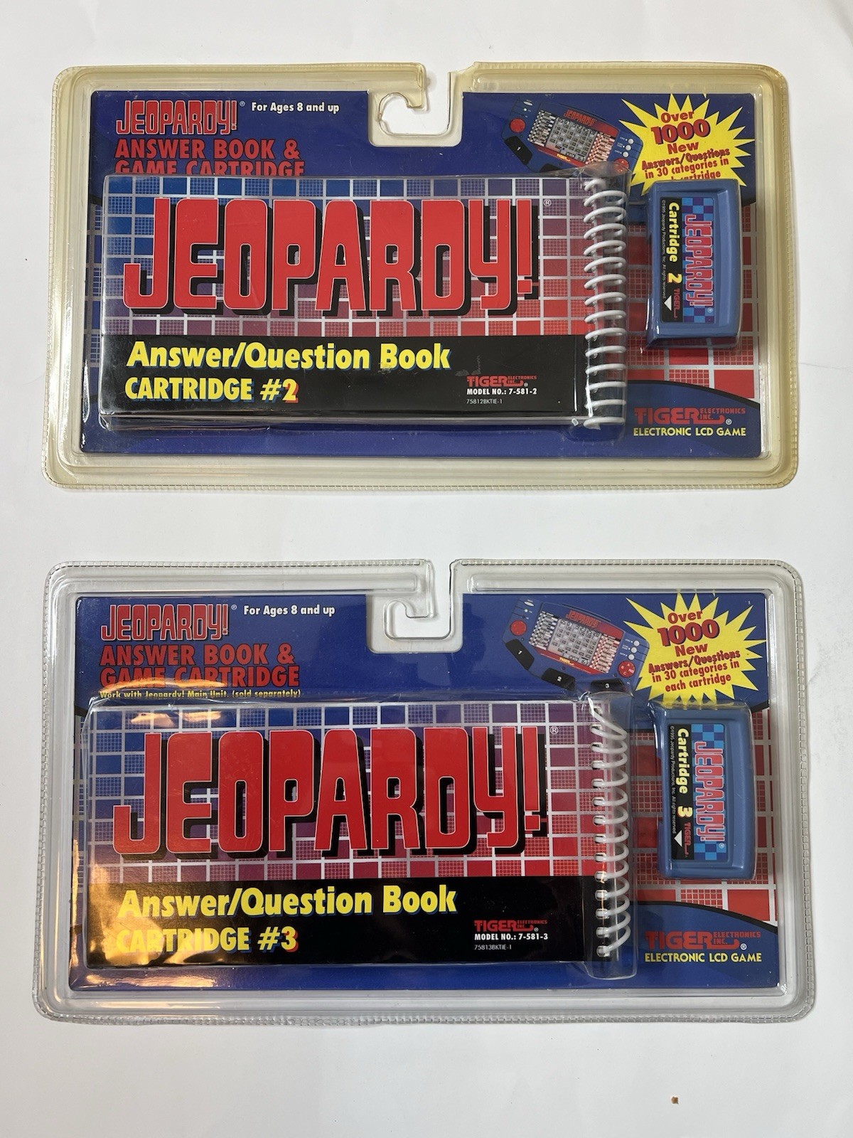 Jeopardy Answer/Question Book Cartridge 2 & 3 Handheld Tiger LCD Game -New