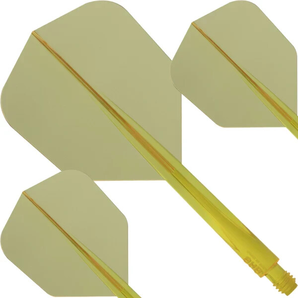 CLEAR YELLOW CONDOR AXE DART SHAFT/FLIGHT COMBO SMALL FLIGHT MEDIUM SHAFT