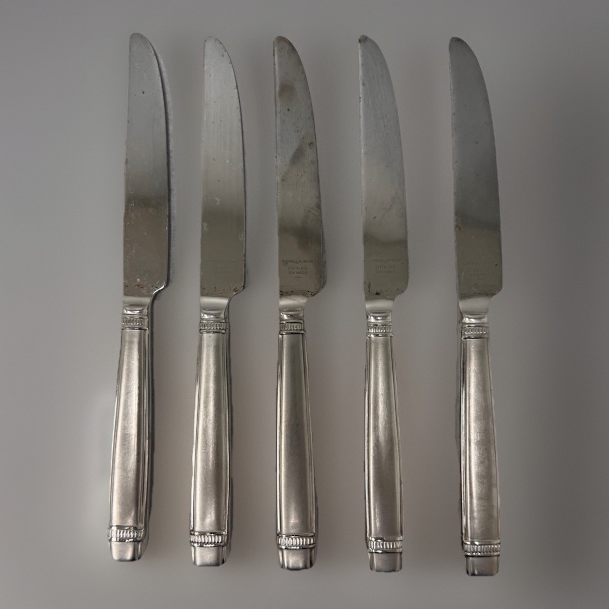 Reed & Barton Stainless 18/8 DURHAM Matte 9 1/8" Knife Replacements Set Of 5