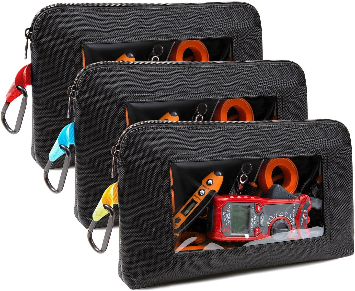 Foxrino Tool Pouch with Clear Window for Men, 1680D Oxford Small Tool Bag, Heavy