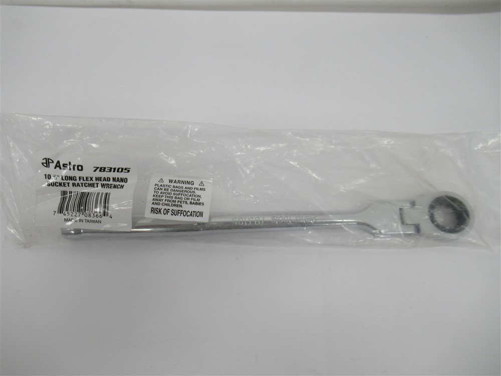 Astro Pneumatic 783105 10.5" Long Flex Head Nano Socket Wrench